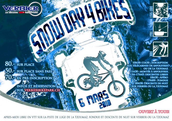 bikepark verbier snow day 4 bikes flyer