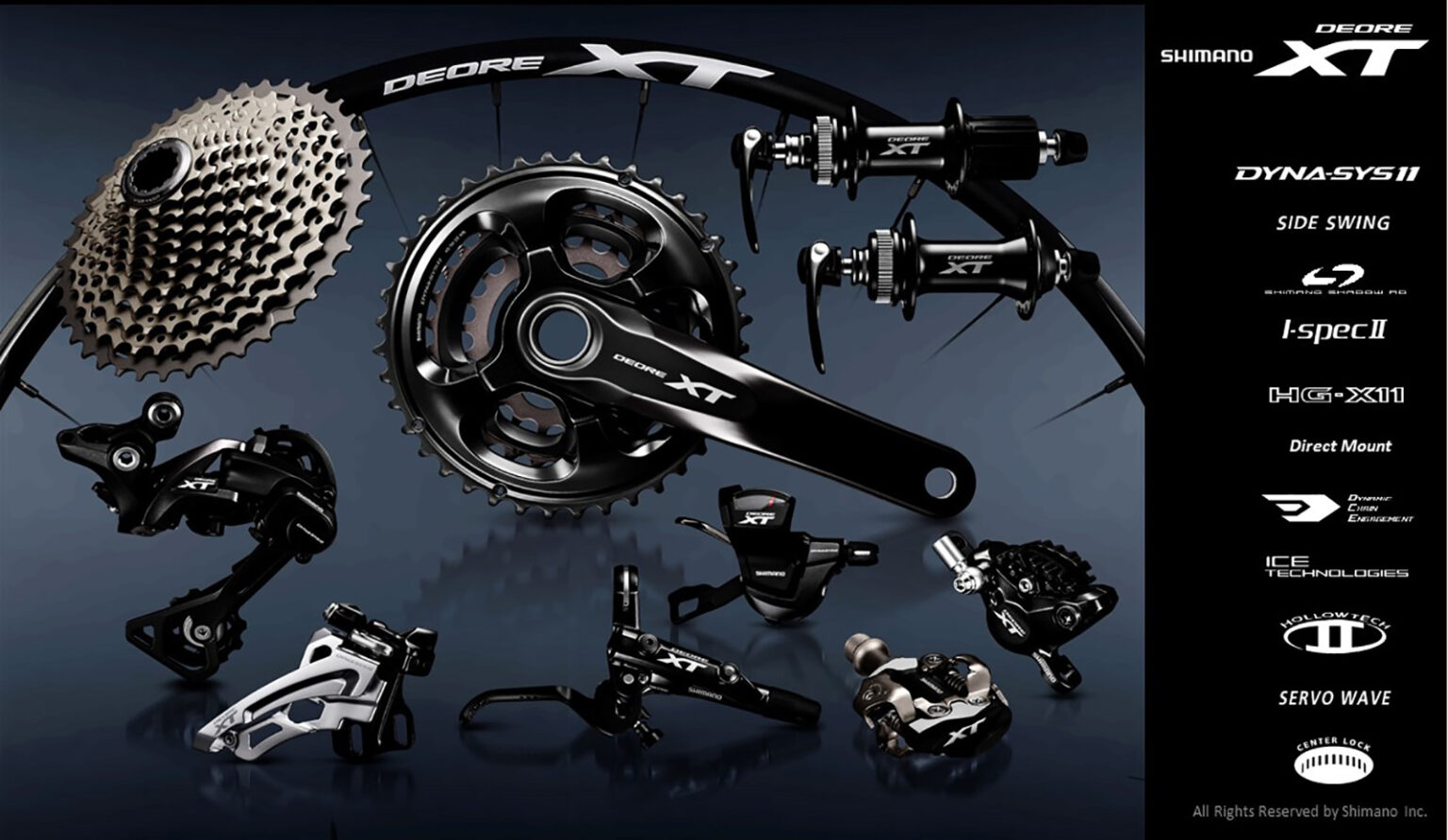 Die komplette shimano deore xt Gruppe 2015 flow zone
